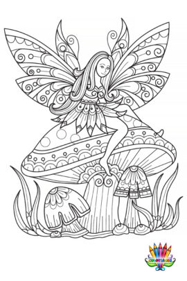 Mandala fée champignon